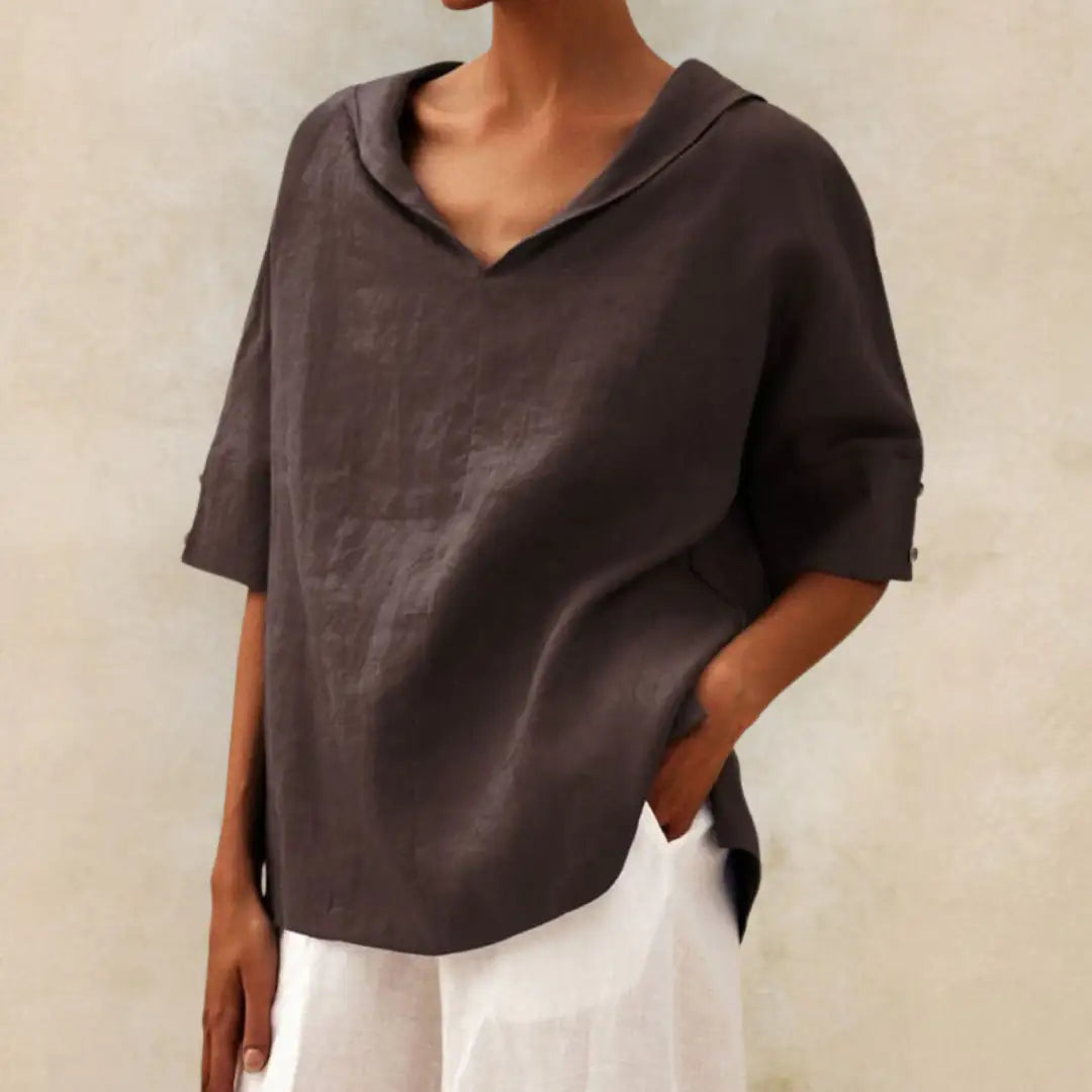 Jamilla | Camisa de Lino con Escote en V
