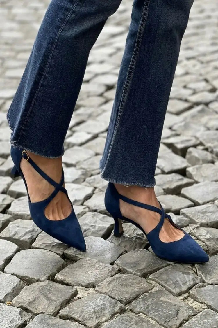 Amparo | Tacones Caqui con Hebilla