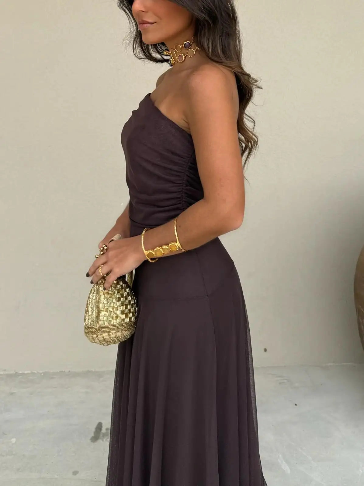 Toledo | Vestido Maxi de un Hombro en Malla