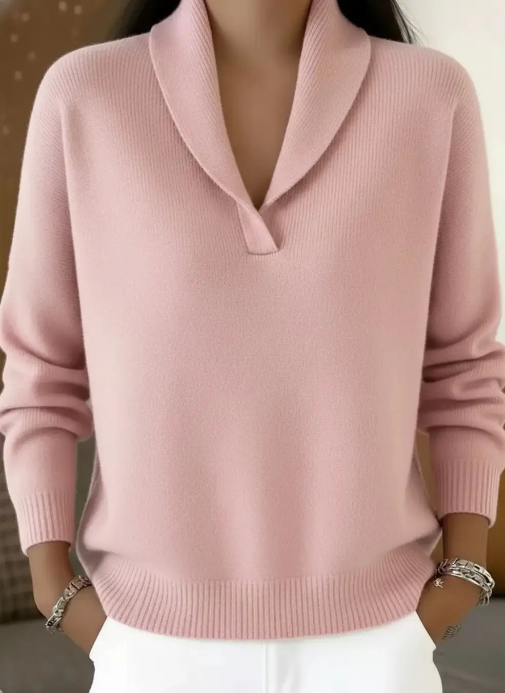 Emanuela | Jersey de Punto con Cuello en Pico