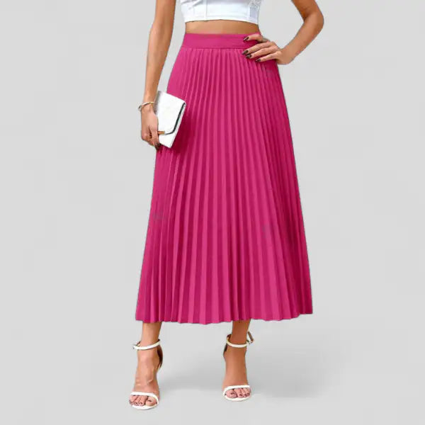 Coral | Falda Midi Plisada Satinada