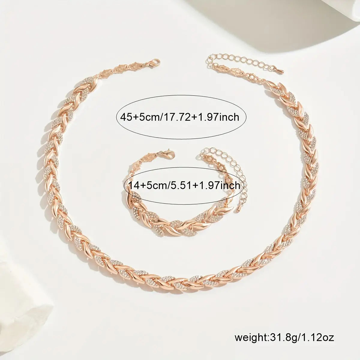 Set de joyas de espiga con cristales — Berta