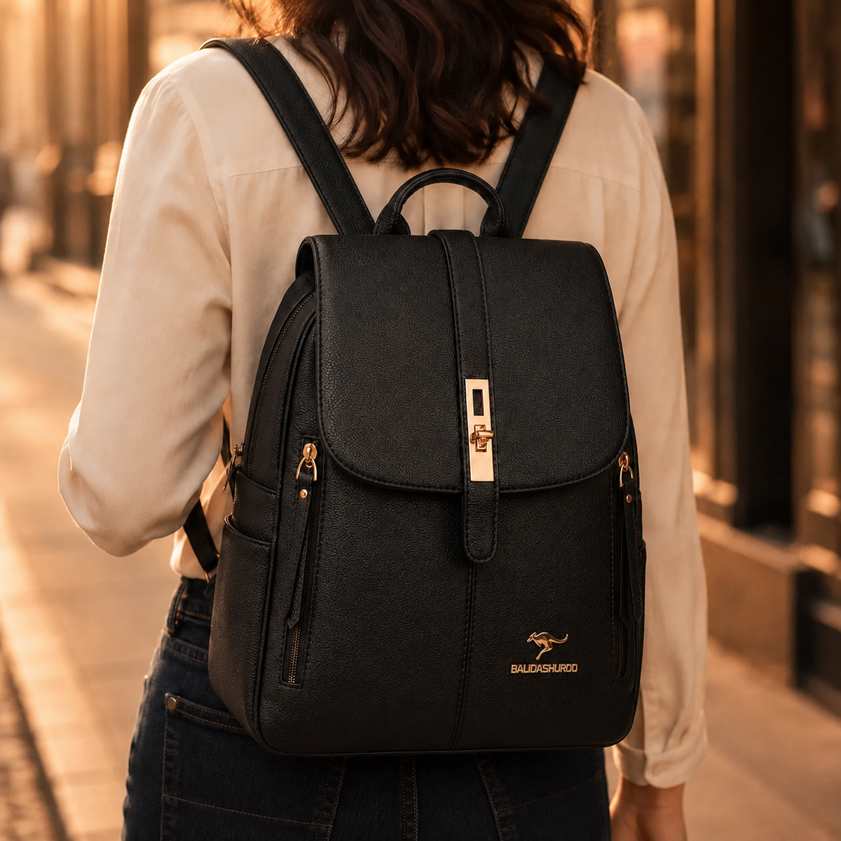 Ariadna | Mochila con Cierre Giratorio Dorado