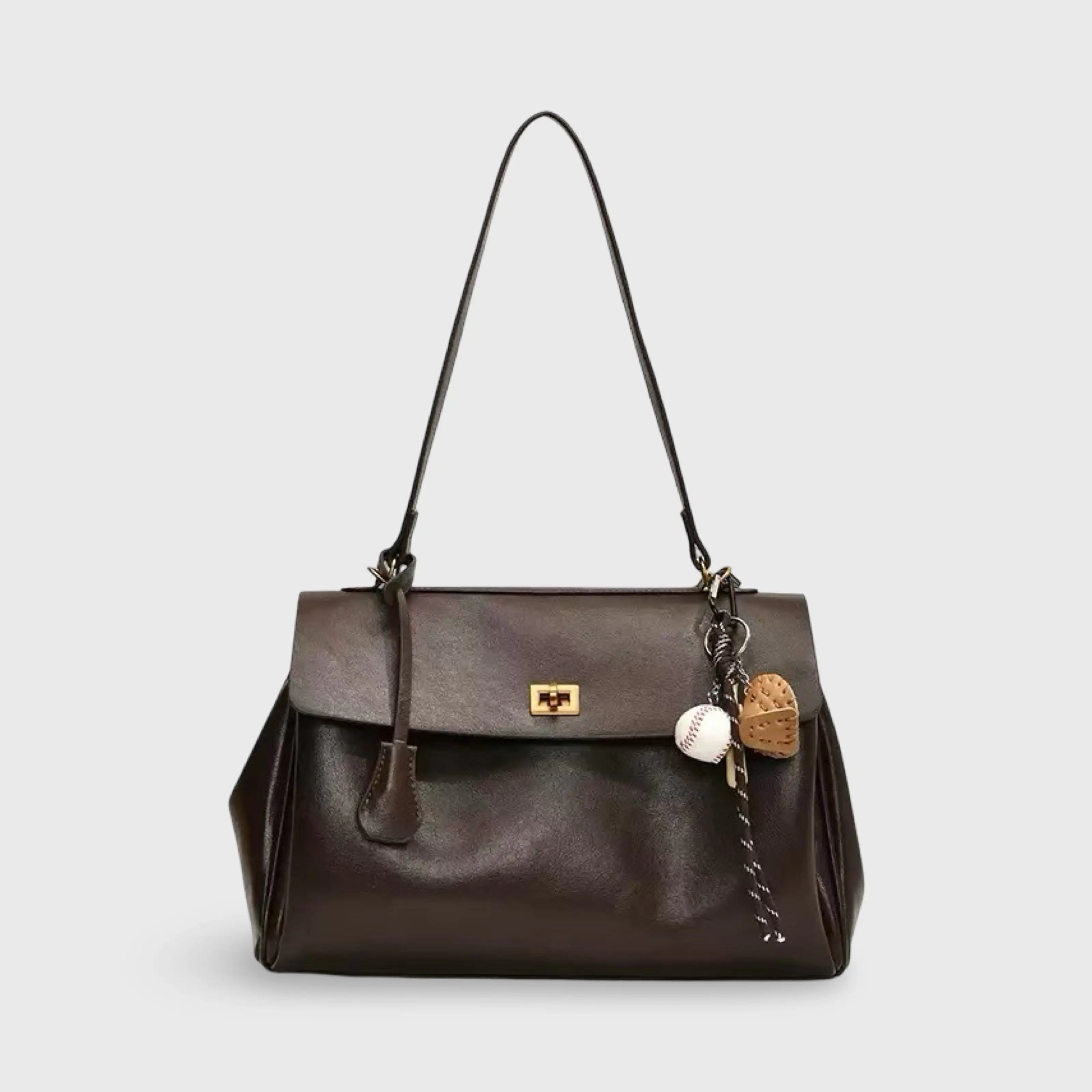 Ciara | Bolso de Mano Vintage con Herrajes Dorados