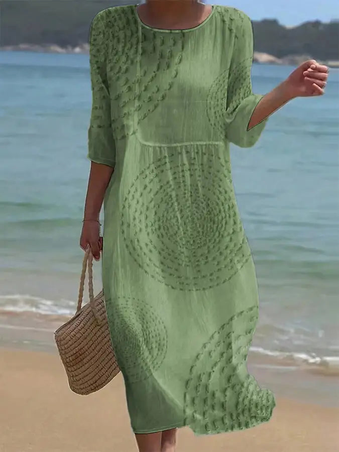 Marea | Vestido Midi Texturizado Verde