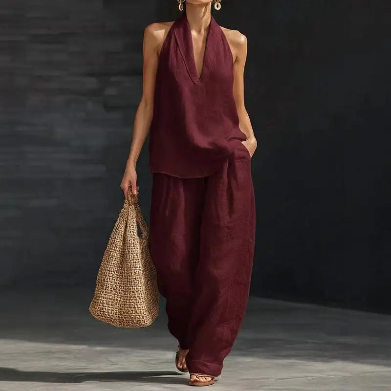 Ainhoa | Conjunto de Dos Piezas con Textura de Lino