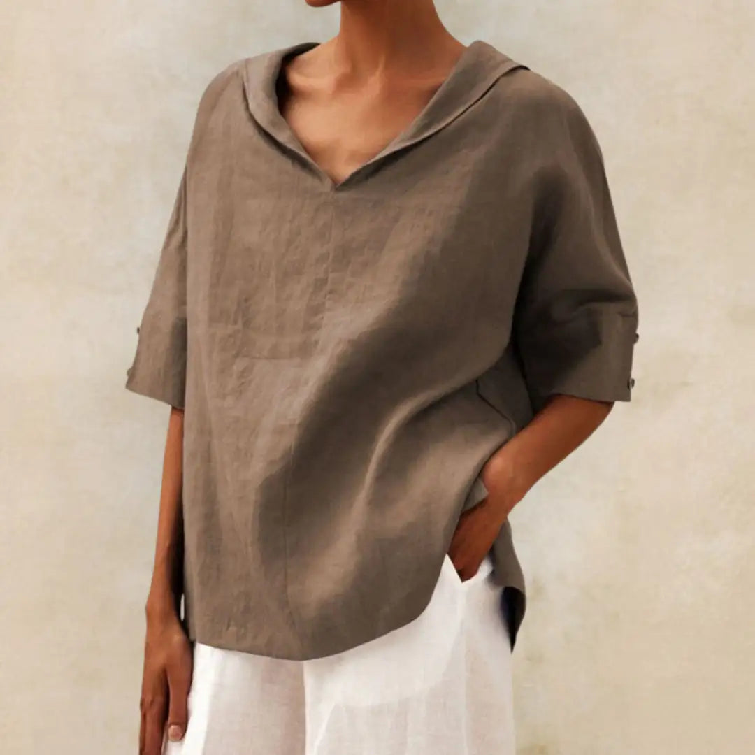 Jamilla | Camisa de Lino con Escote en V