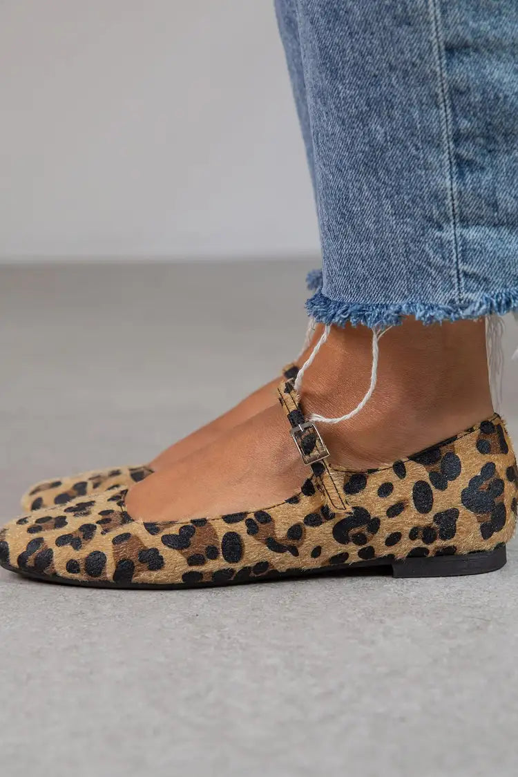 Leocadia | Zapatos Planos de Piel de Leopardo