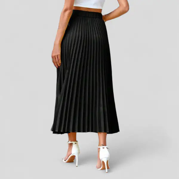 Coral | Falda Midi Plisada Satinada