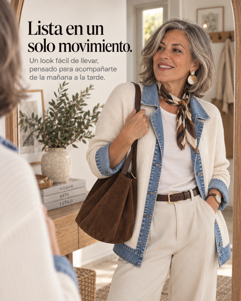 Verona | Chaqueta de Punto con Paneles en Denim