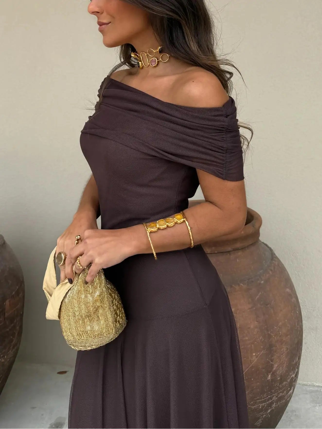 Toledo | Vestido Maxi de un Hombro en Malla