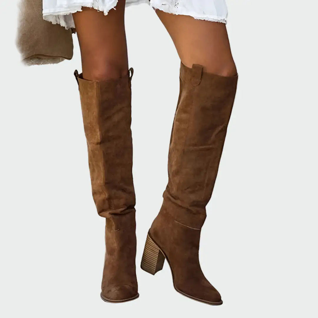 Oihana | Botas Altas Estilo Western en Ante
