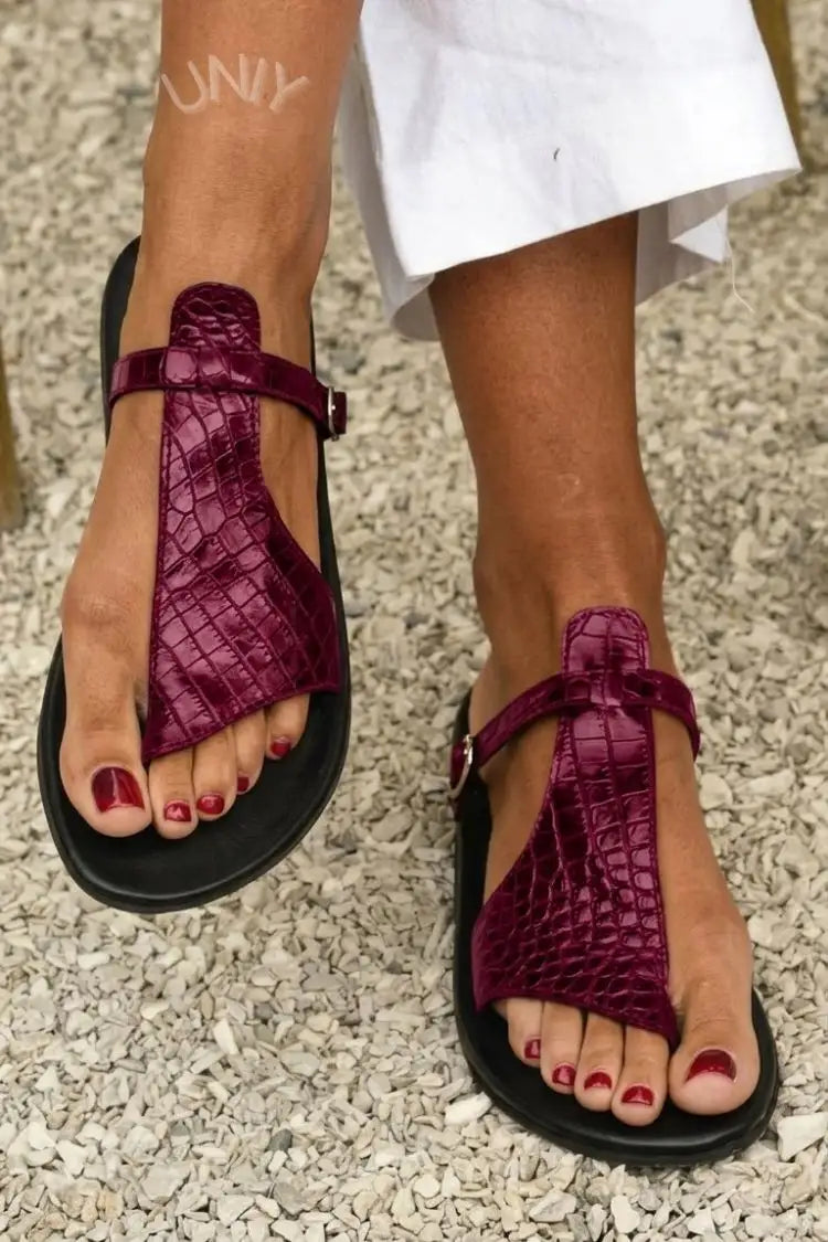 Pilar | Sandalias de Piel con Hebilla
