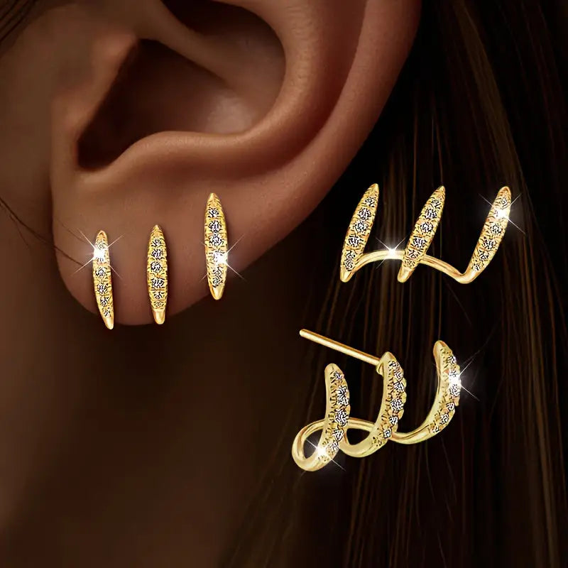 Flora | Pendientes Triples Elegantes