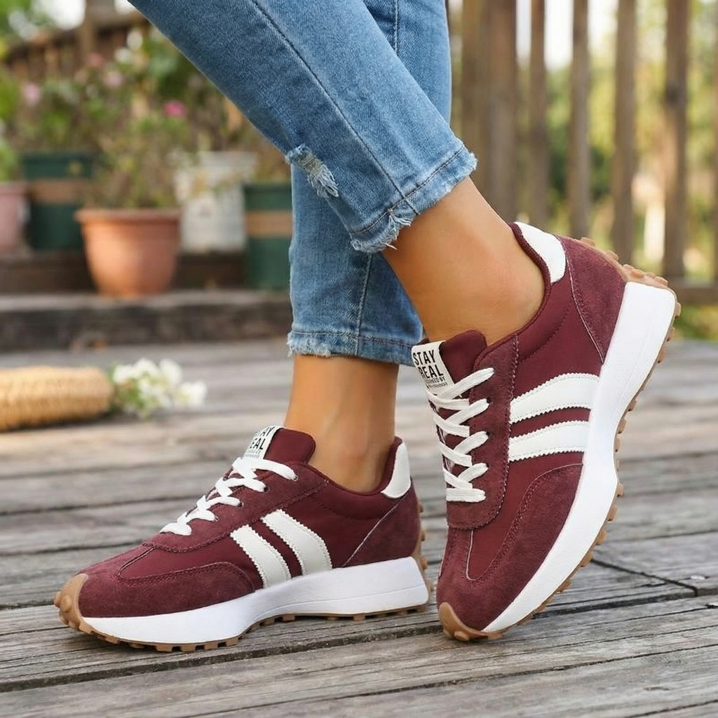 Julia | Zapatilla Retro de Ante Sintético