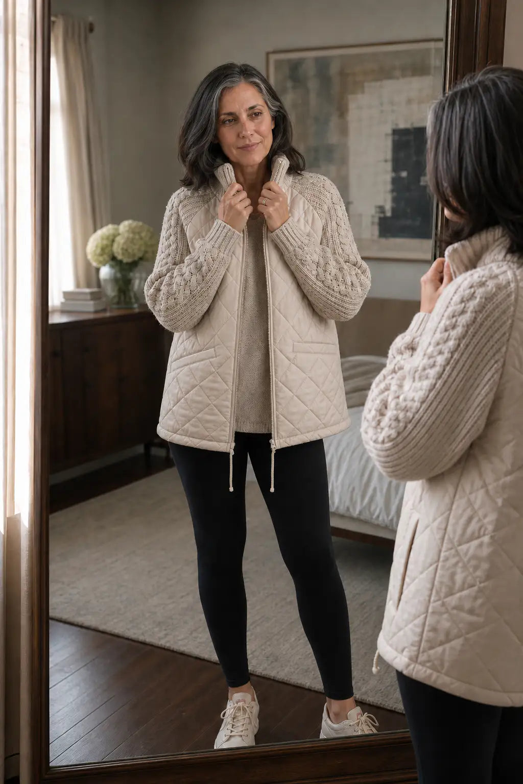 Perpetua | Chaqueta Acolchada con Paneles de Punto