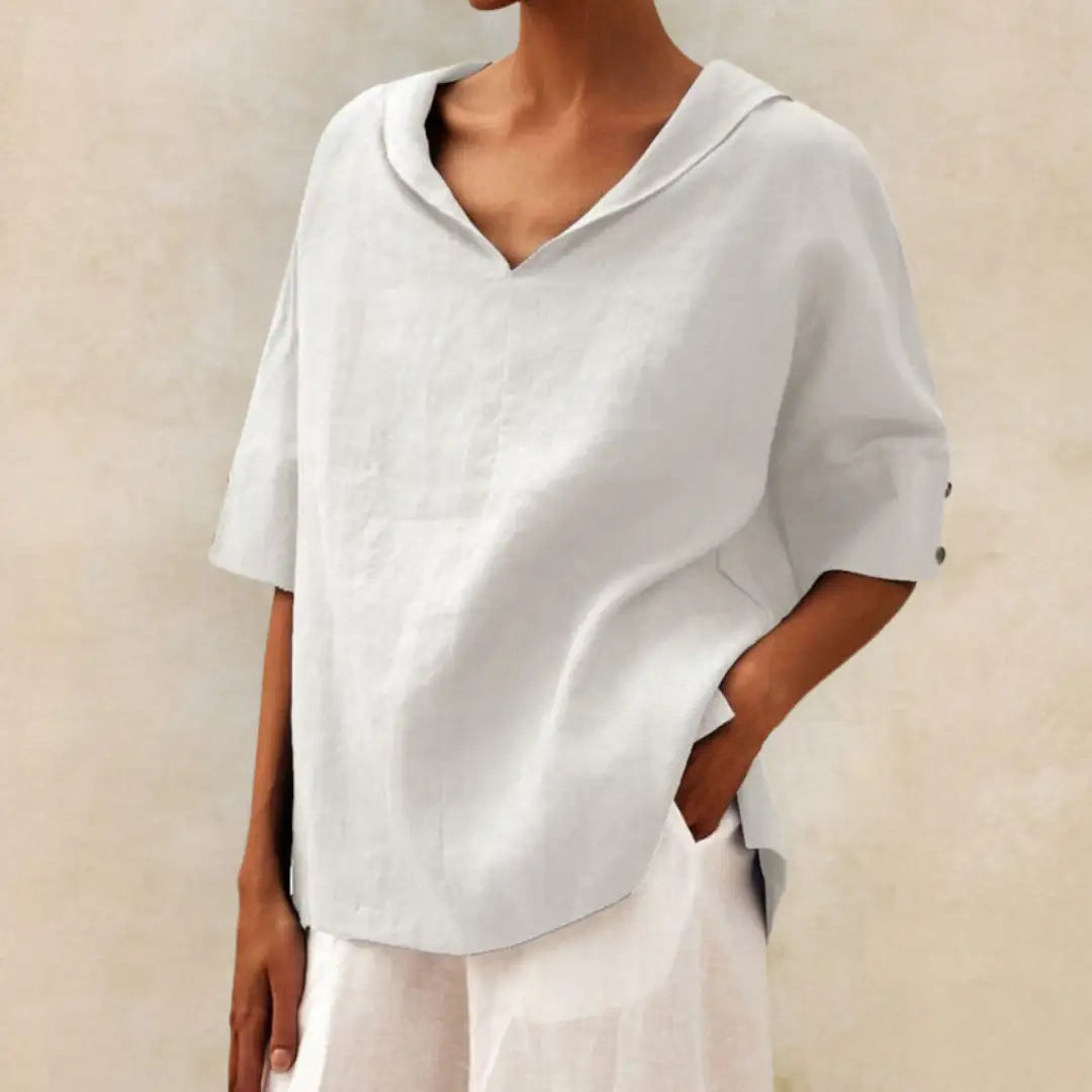 Jamilla | Camisa de Lino con Escote en V
