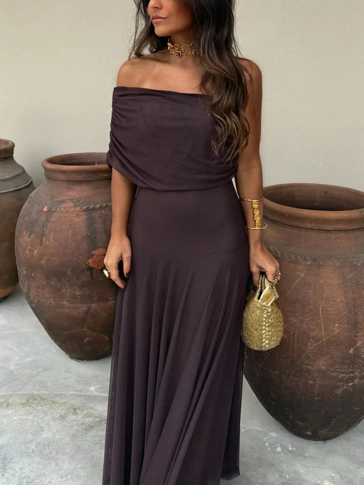 Toledo | Vestido Maxi de un Hombro en Malla