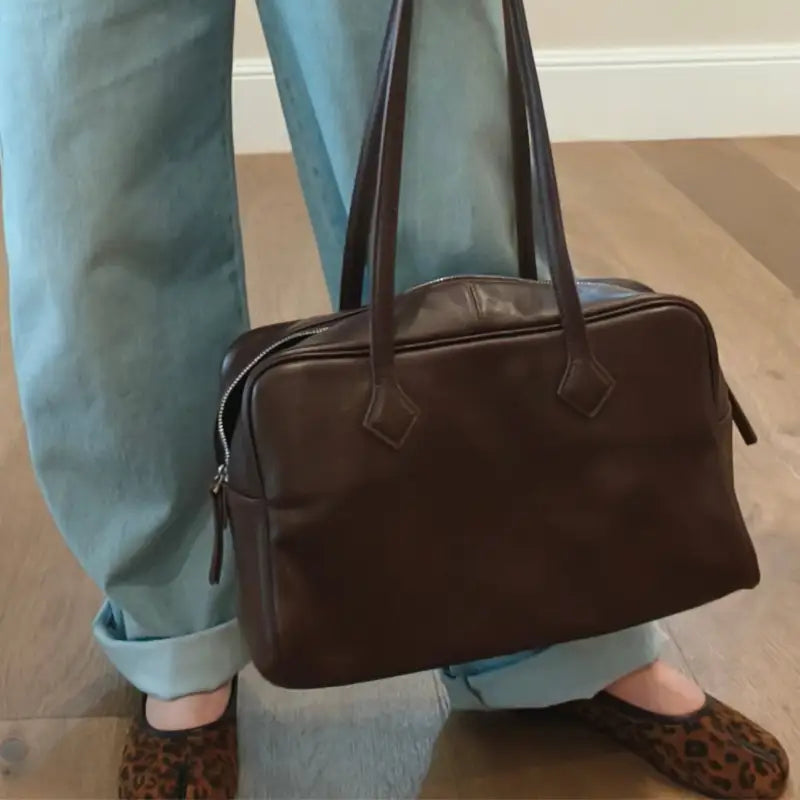 Piel | Bolso Tote Estructurado con Flor