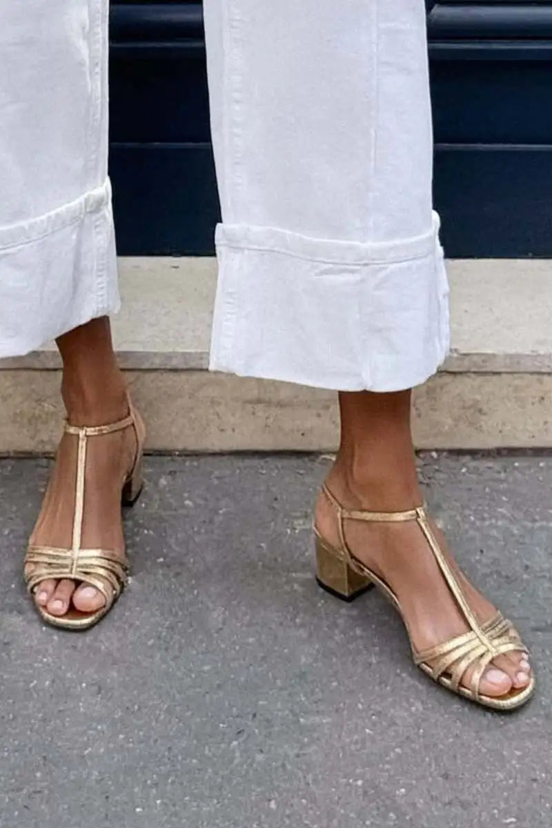 Fabiola | Tacones Metalizados con Hebilla