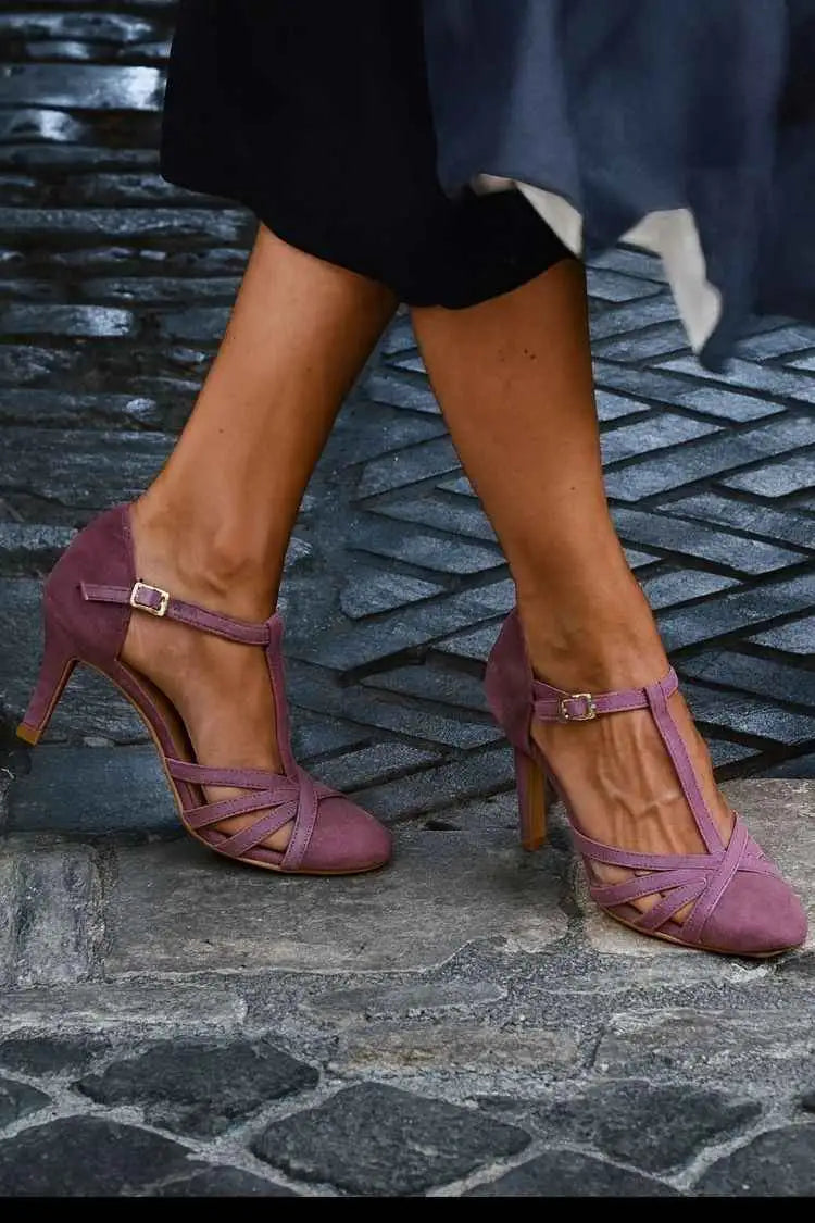 Regina | Tacones de Ante con Correa
