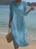 Marea | Vestido Midi Texturizado Azul
