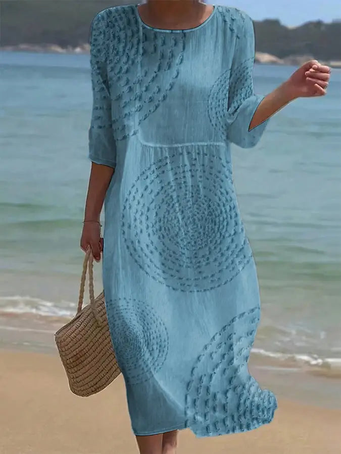 Marea | Vestido Midi Texturizado Azul