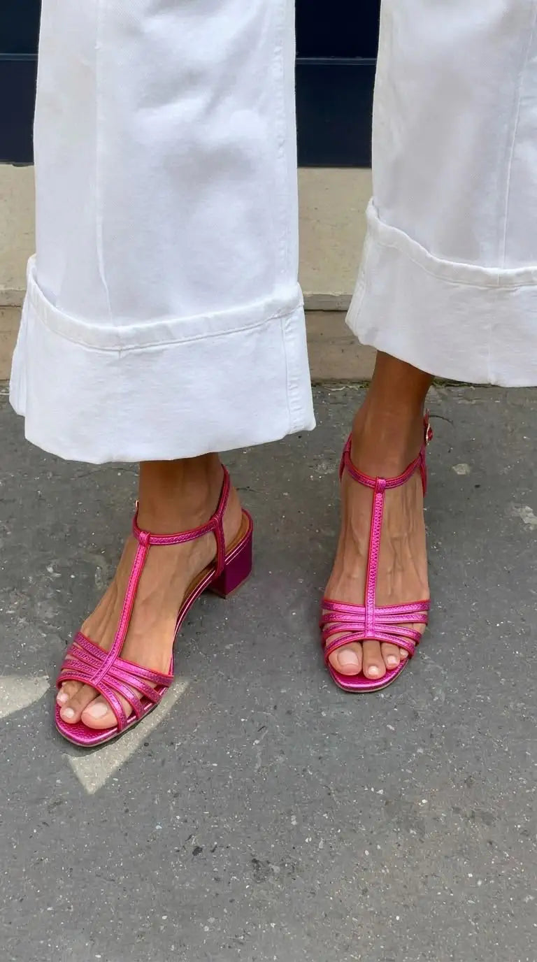 Fabiola | Tacones Metalizados con Hebilla