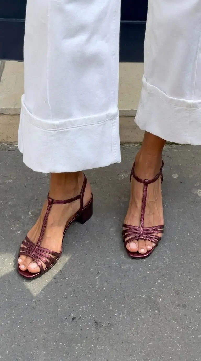 Fabiola | Tacones Metalizados con Hebilla