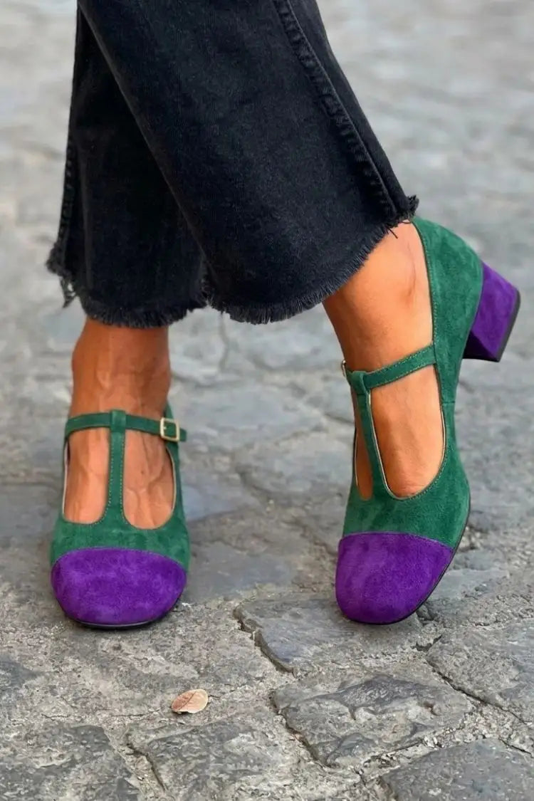 Matilde | Tacones Patchwork con Hebilla