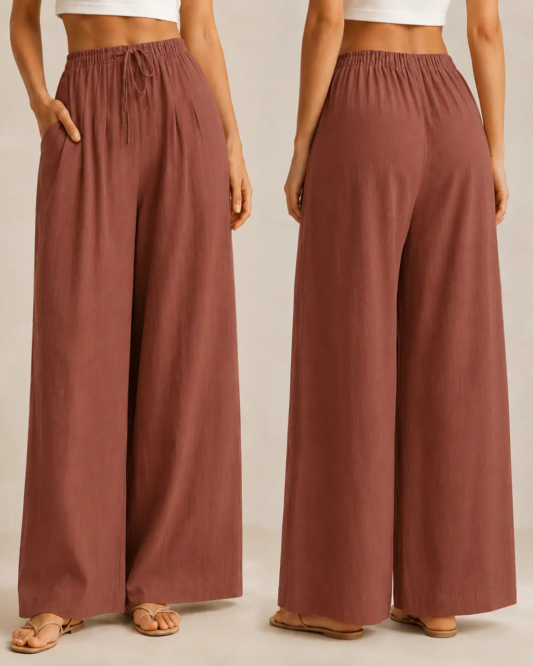 Zora | Lili™ — Pantalón Palazzo de Lino Fresco