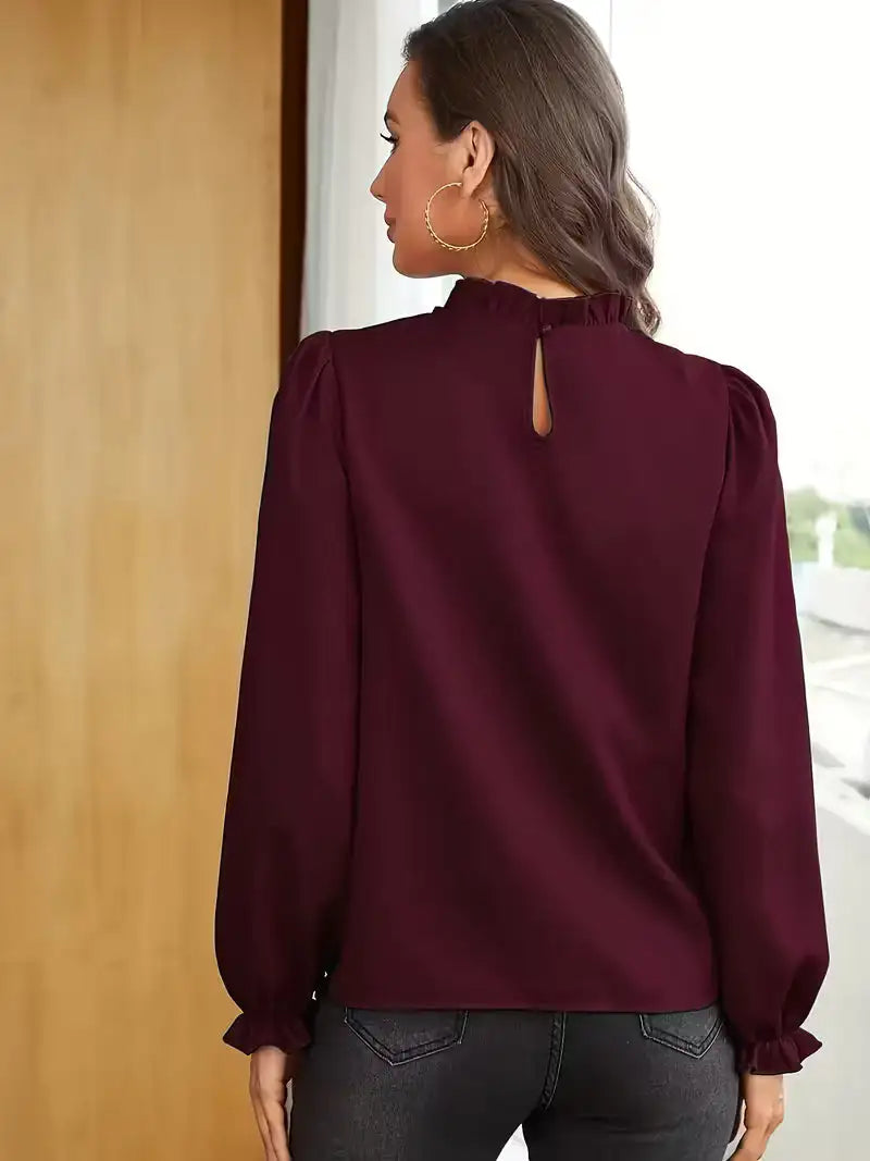 Aurelia™ | Blusa con Cuello de Volantes y Mangas Abullonadas