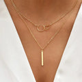 Nea™ | Collar de Doble Cadena Dorada en Capas