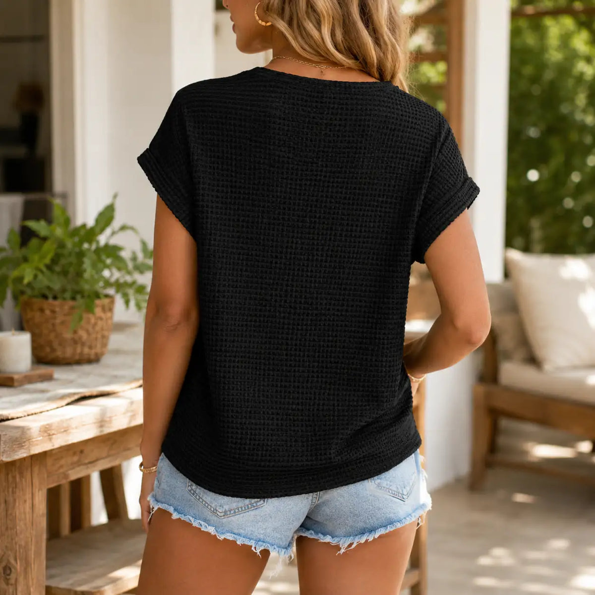 Eulalia | Blusa Gofrada de Manga Corta