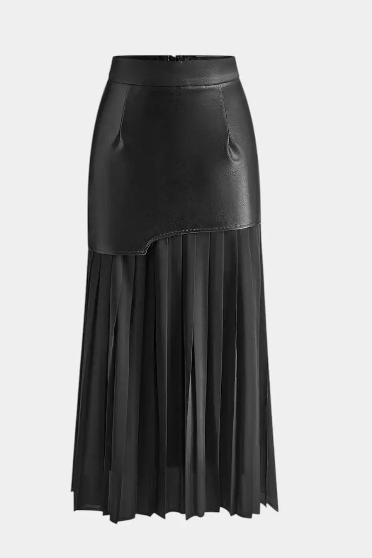 Arlet | Falda Maxi Asimétrica con Mezcla de Texturas