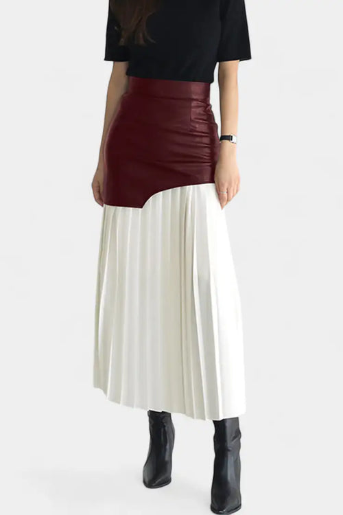 Arlet | Falda Maxi Asimétrica con Mezcla de Texturas