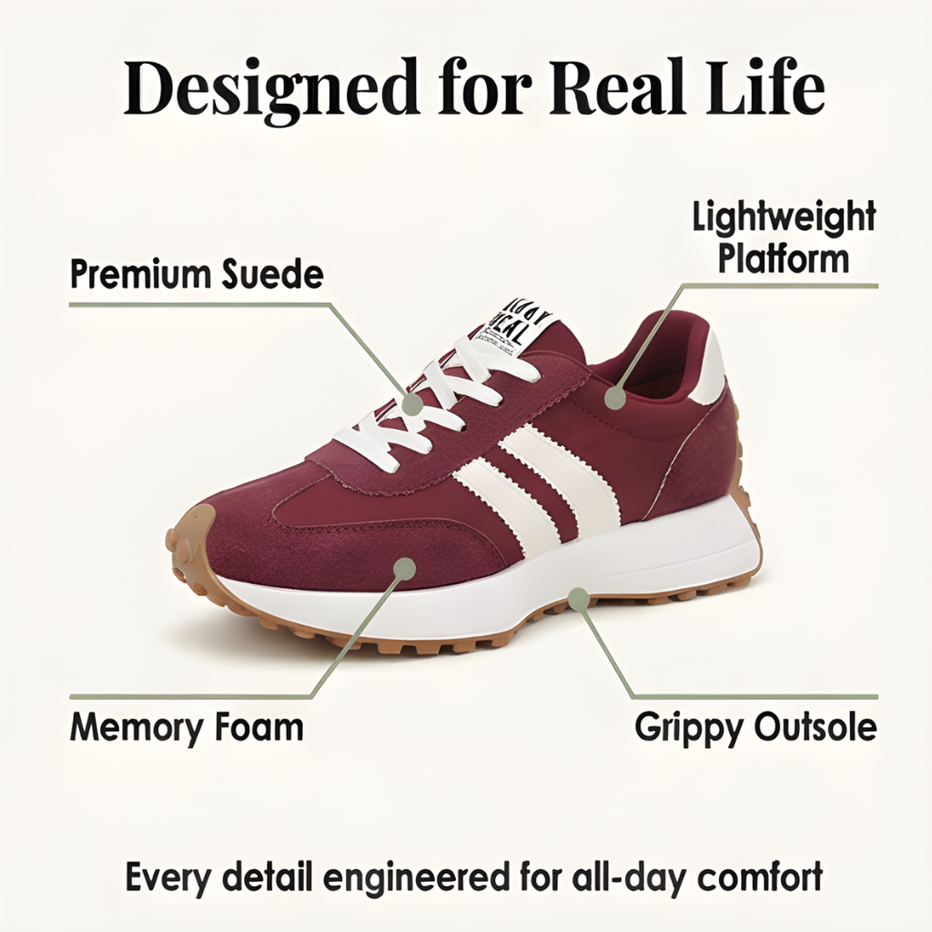 Julia | Zapatilla Retro de Ante Sintético