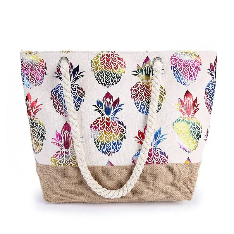 Pineapple Paradise | Bolsa de Playa con Estampado Tropical