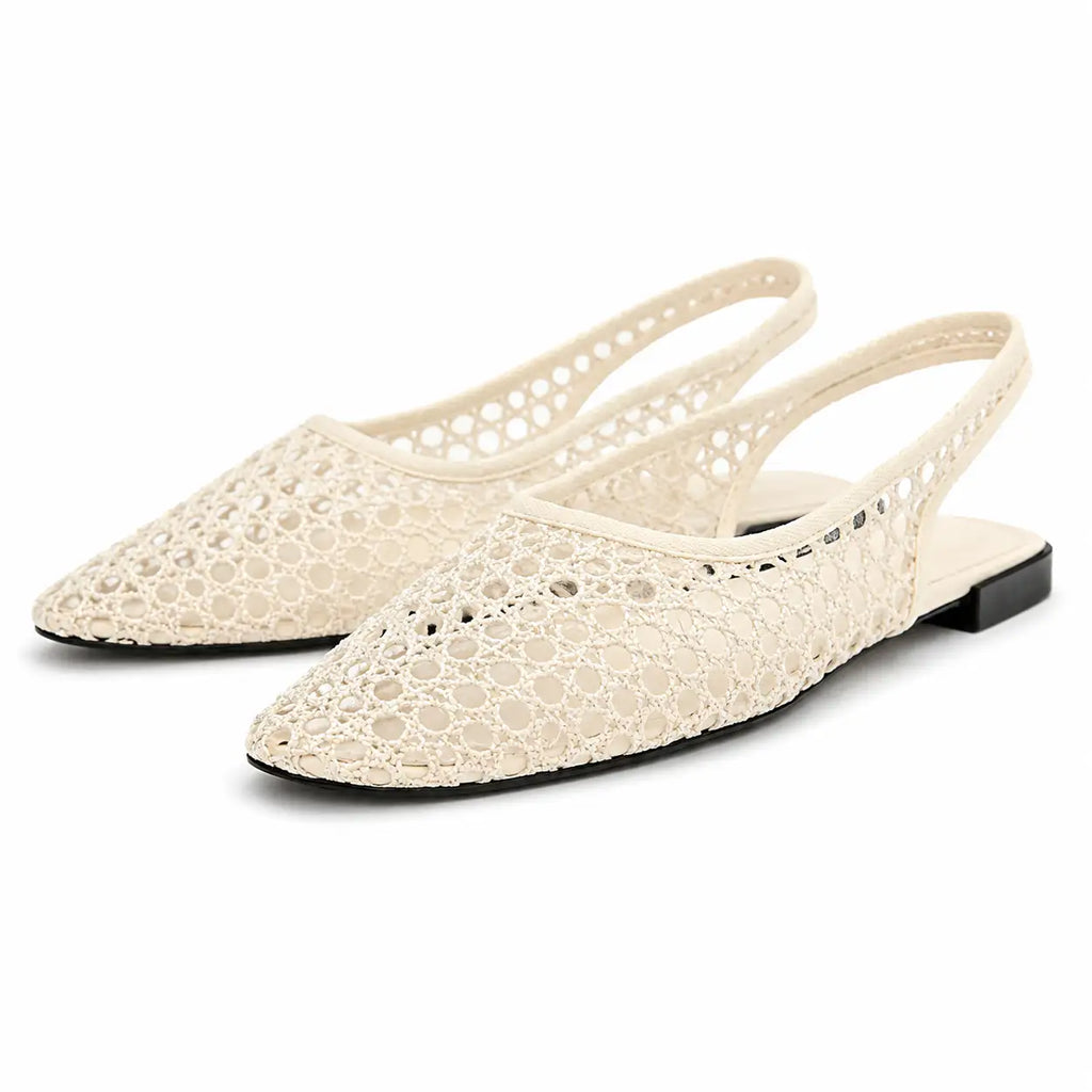 Albiona™ | Sandalias Planas de Malla con Punta Cuadrada