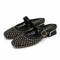 Montaigne™ | Sandalias Mule con Punta Cuadrada y Pedrería