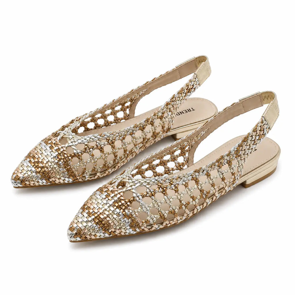 Trendiva™ | Sandalias Planas Trenzadas en Punta