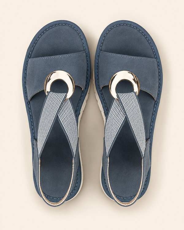 Amelia | Sandalias cómodas con suela estable y detalle dorado