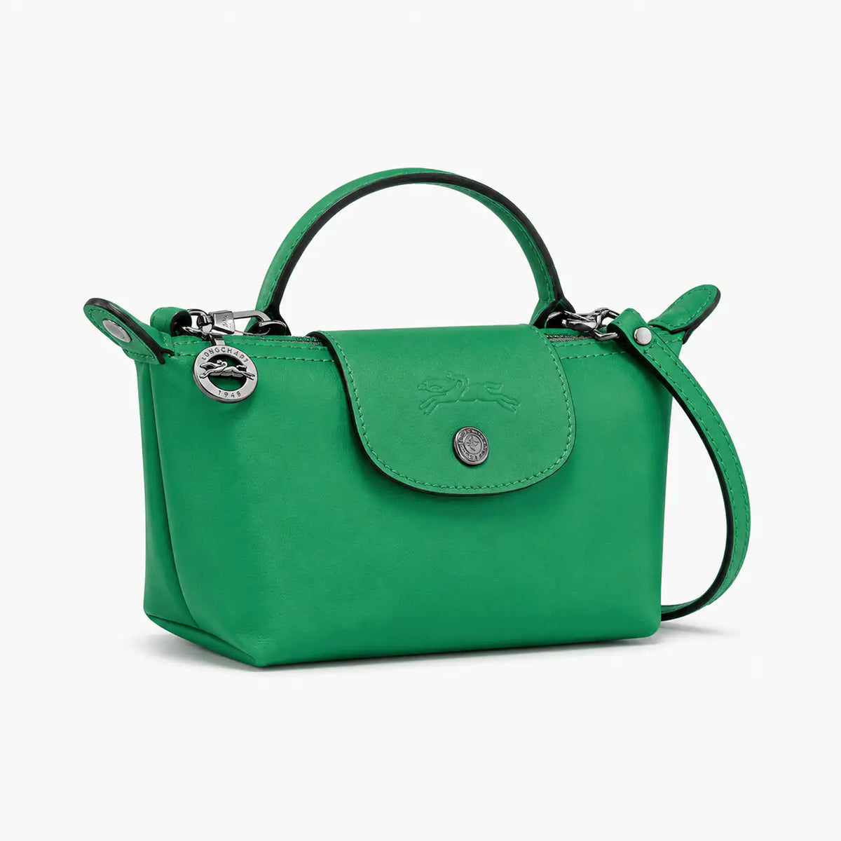 Parisien | Mini Bolso de Piel Verde Esmeralda con Asa