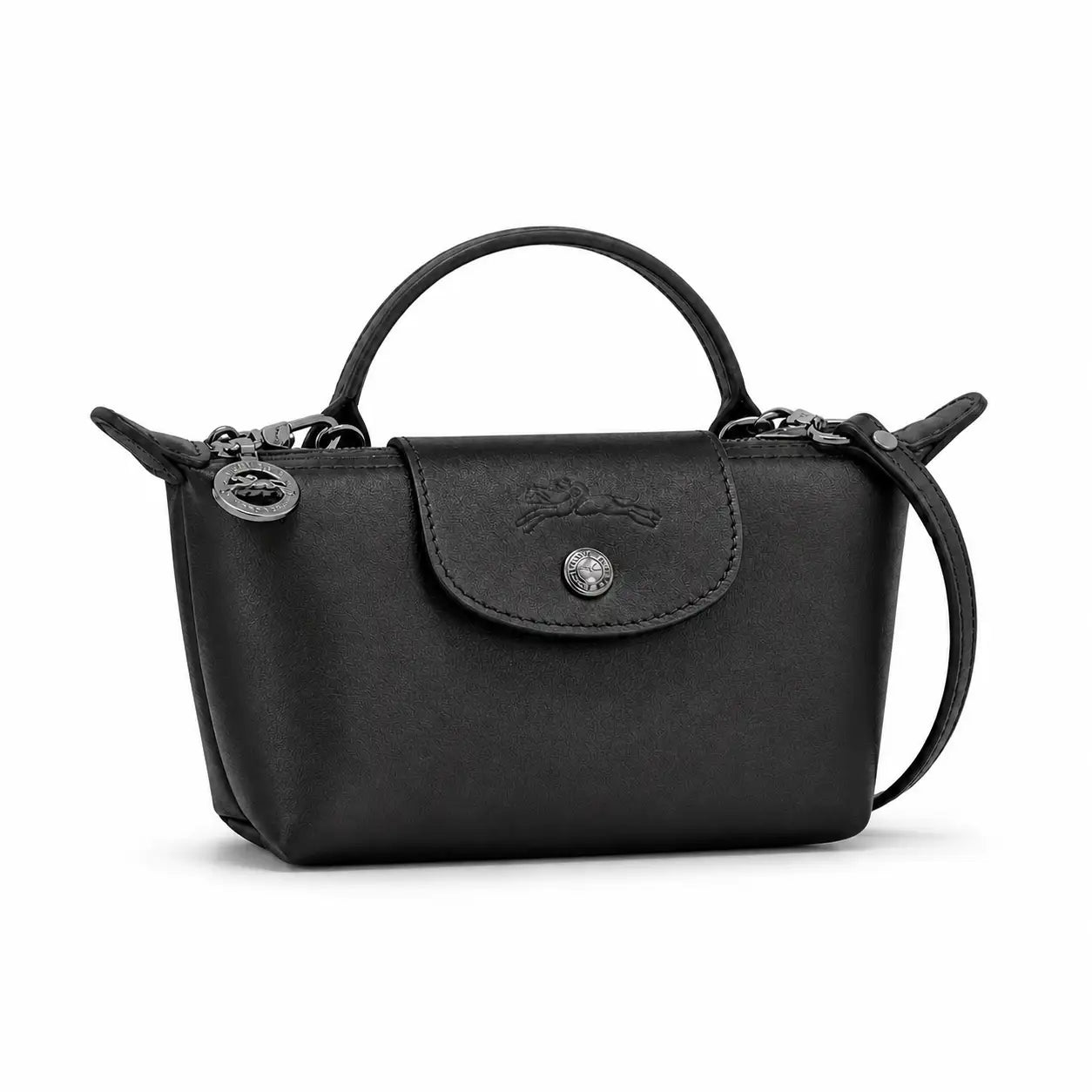Parisien | Mini Bolso de Piel Negro con Asa