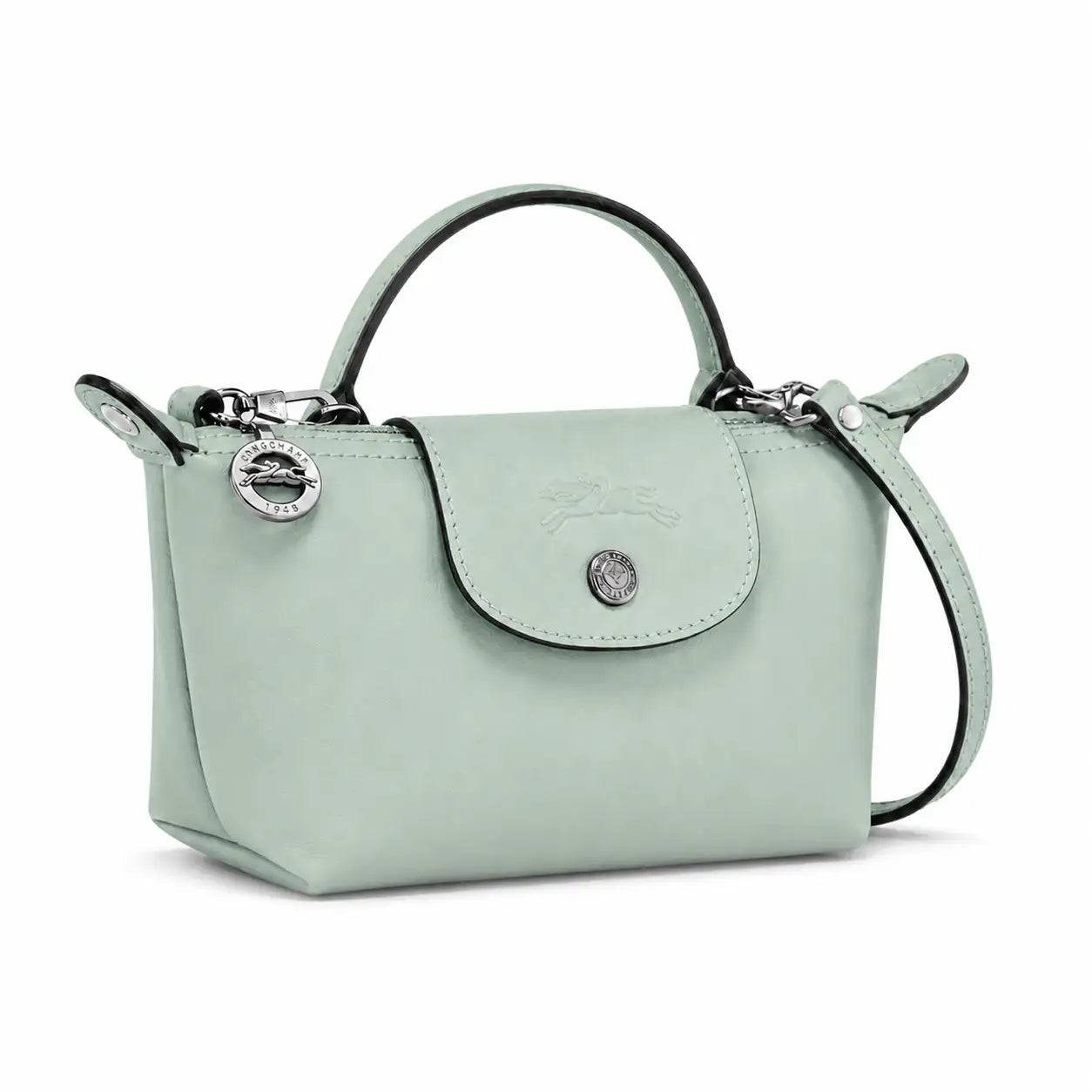Parisien | Mini Bolso de Piel Azul Cielo con Asa