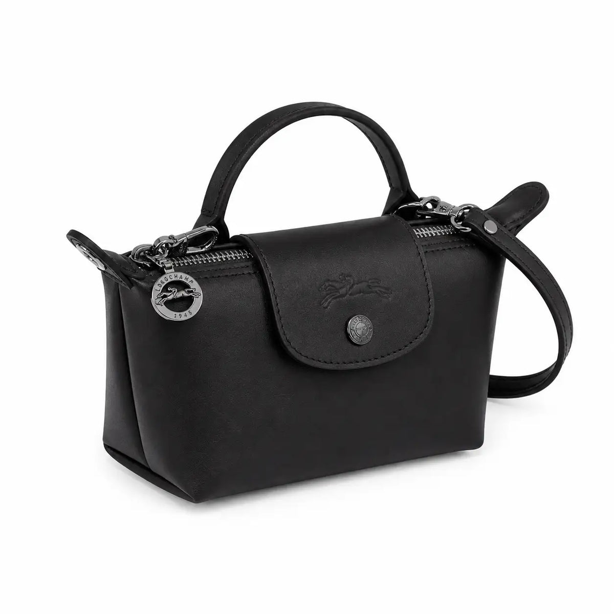 Parisien | Mini Bolso de Piel Negro con Asa