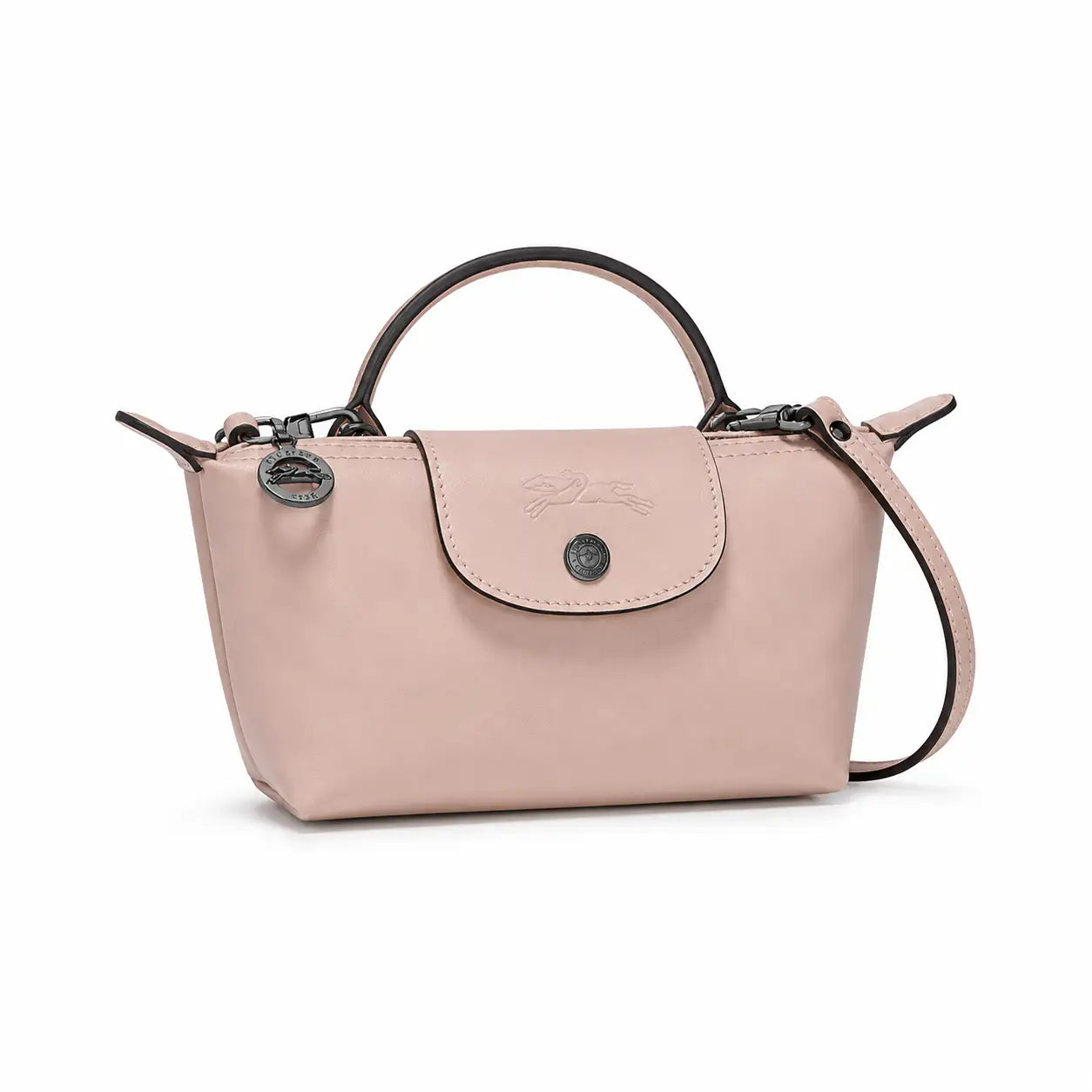 Parisien | Mini Bolso de Piel Rosa Cuarzo con Asa