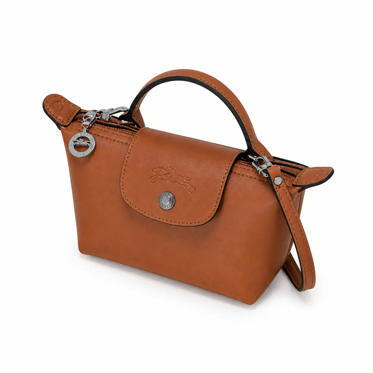 Parisien | Mini Bolso de Piel Marrón con Asa