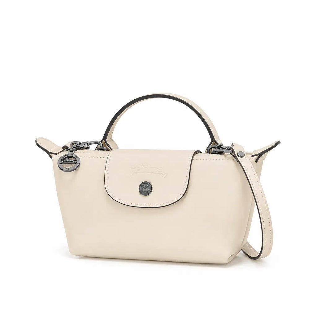 Parisien | Mini Bolso de Piel Blanco con Asa
