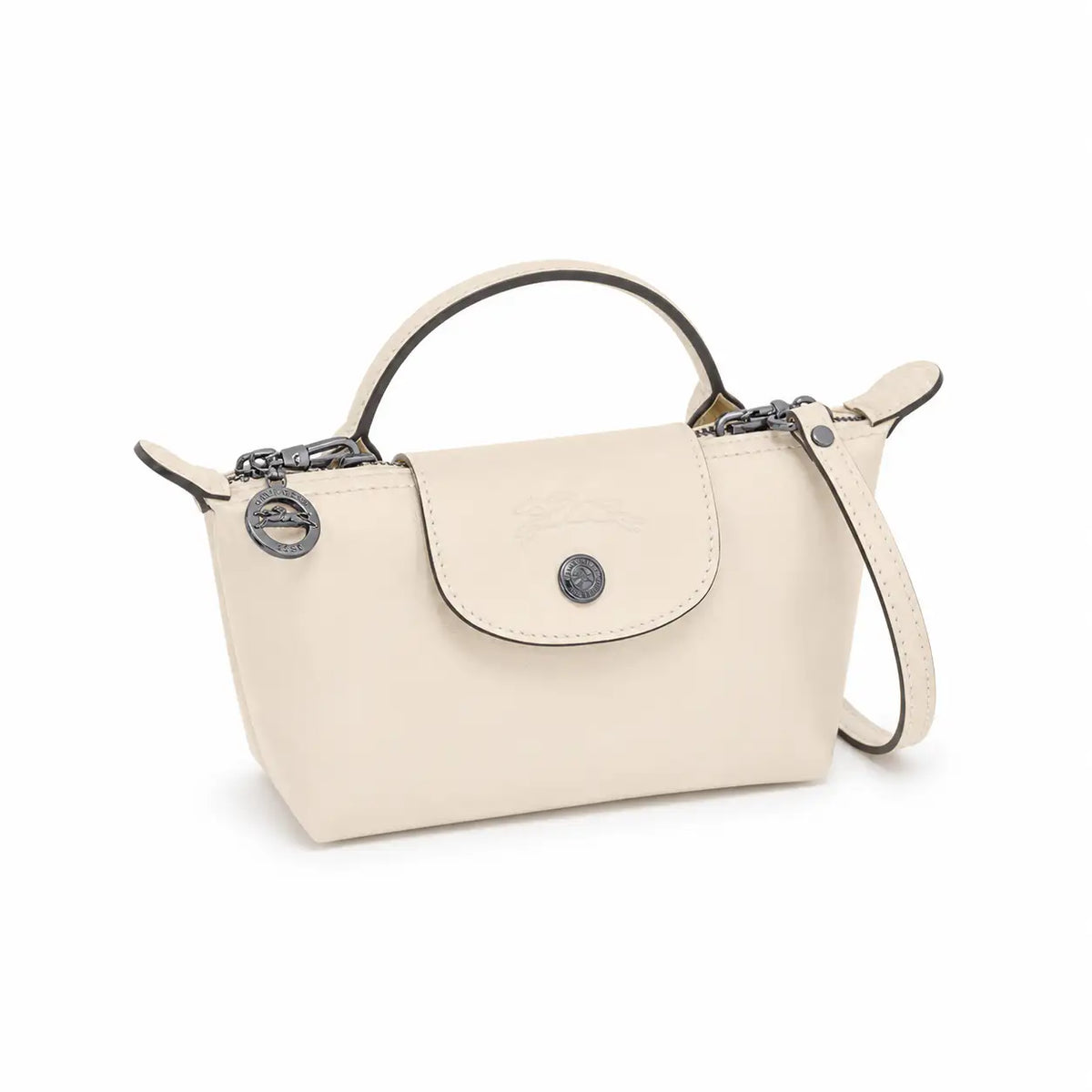 Parisien | Mini Bolso de Piel Blanco con Asa